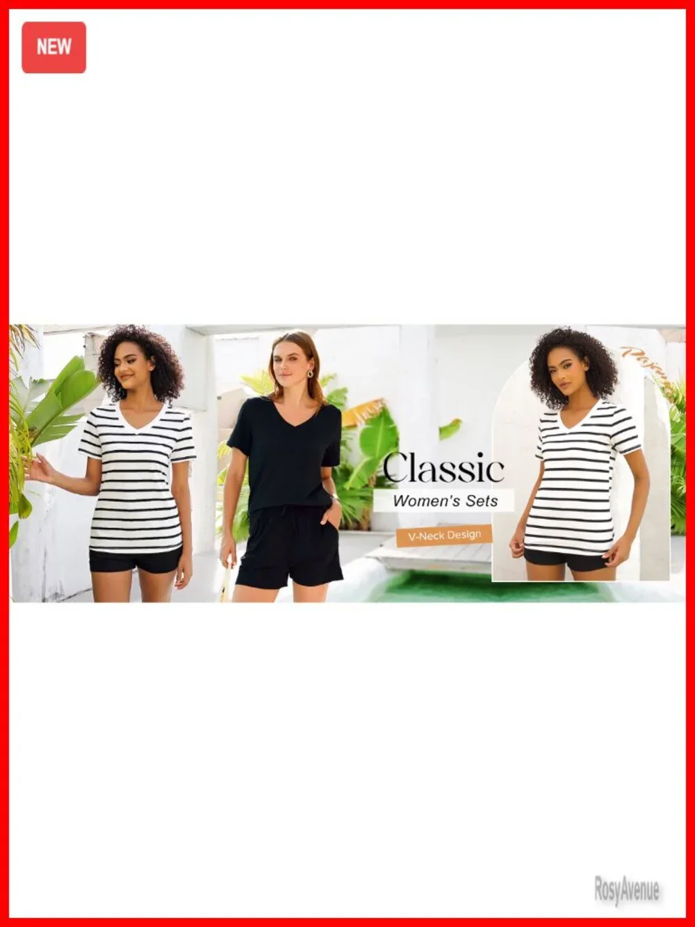 Short Sleeve V-Neck Pajama Set with Pockets 2 Piece Lounge Set